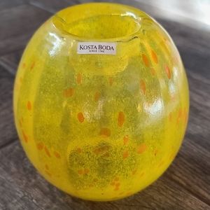 Kosta Boda Yellow Glass Votive Holder